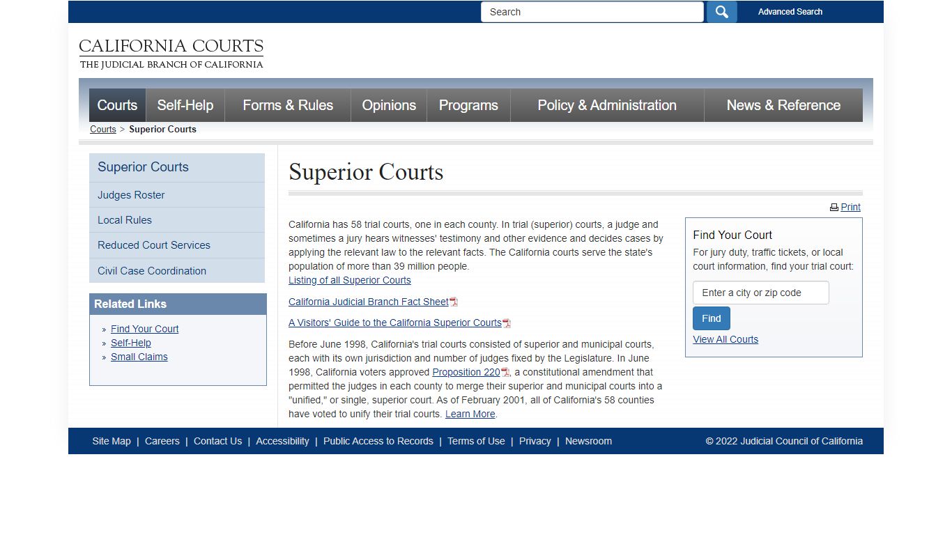 Superior Courts - superior_courts - California
